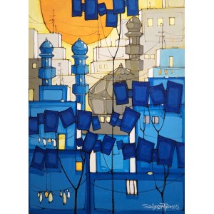 Salman Farooqi, 18 x 24 Inch, Acrylic on Canvas, Cityscape Painting, AC-SF-493